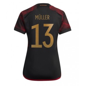 Maillot de foot Allemagne Thomas Muller #13 Extérieur Femmes Monde 2022 Manches Courte